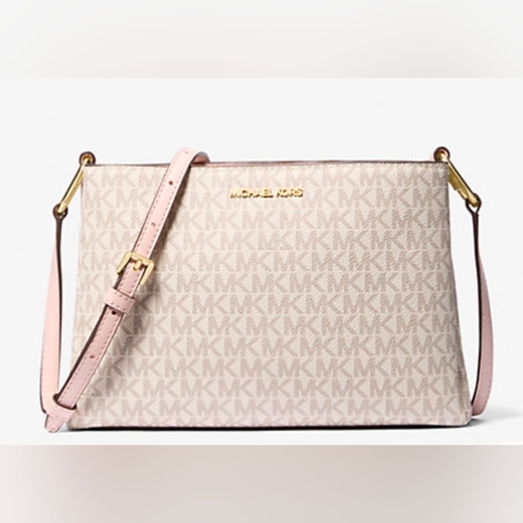 NWT Trisha Michael Kors Light Pink Monogram Crossbody Bag - Picture 1 of 16
